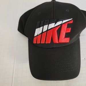 Nike Black Red White Embroidered Logo Adjustable Cap Hat Men Women